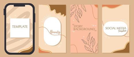 aesthetic background design for social media stories. elegant and beautiful design on pink background vector