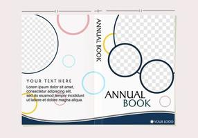 annual book cover template for business. minimalist and trendy design with circle shape elements vector