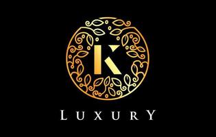 Golden K Letter Logo Luxury.Beauty Cosmetics Logo vector