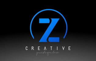 Z Letter Logo Design with Black Blue Color. Cool Modern Icon Template. vector