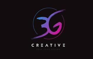 Creative Colorful BG Brush Letter Logo Design. Artistic Handwritten Letters Logo Concept. vector