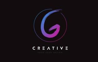 Creative Colorful G Brush Letter Logo Design. Artistic Handwritten Letters Logo Concept. vector