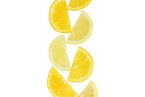 citrus slice, oranges and lemons isolated on white background, clipping path photo