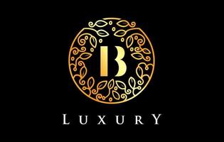 Golden B Letter Logo Luxury.Beauty Cosmetics Logo vector