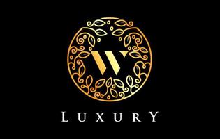 Golden W Letter Logo Luxury.Beauty Cosmetics Logo vector