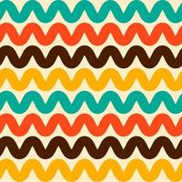 Seamless mid century modern wavy pattern on beige.  Colorful retro design for backdrop, textile, wrapping paper vector