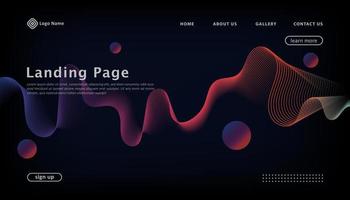 modern wavy colorful landing page template design