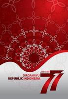 Indonesia independence day 17 august concept illustration.77 years Indonesia independence day vector