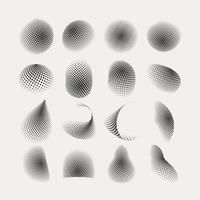 Abstract Halftone Circle Pattern Elements vector