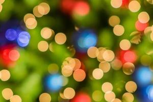 abstract blurred lights on background in blue, purple, orange colors. - christmas celebration concept photo