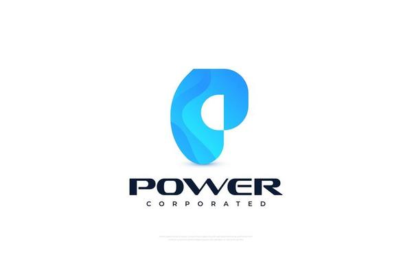 Blue Letter P Logo Design in Modern Gradient Style. Abstract P Logo Icon. Great for Business and Technology Brand Identity