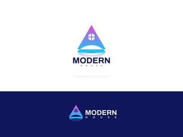 Simple and Modern House Logo Design with Letter A Concept. Colorful House Logo or Icon. Suitable for Real Estate, Construction, Architecture and Building Logos vector