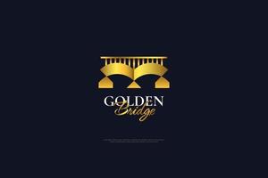 Luxury Golden Bridge Logo. Bridge Architecture Logo or Icon vector