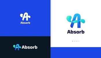 letra abstracta un diseño de logotipo con un concepto moderno y limpio. logotipo inicial con estilo tecnológico en degradado azul, adecuado para logotipos empresariales y tecnológicos vector