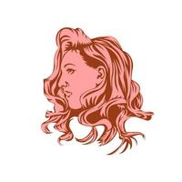 Beauty woman face from side design vector
