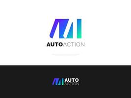 aa diseño de logotipo inicial con espacio negativo y concepto de degradado colorido. logotipo de la letra aa con conexión y estilo vinculado vector