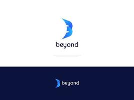 diseño abstracto del logotipo de la letra azul b en un concepto moderno y limpio. logotipo o icono b inicial para la identidad de marca empresarial y tecnológica vector