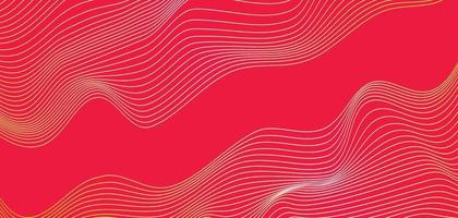 Abstract vector background gold line on red background