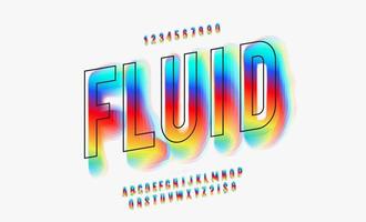 fuente de vector fluido estilo colorido tipografía moderna