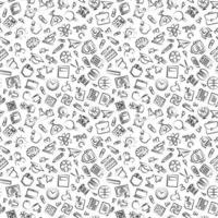 Education and school pattern with hand drawn line icons vector