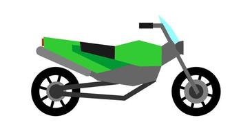 motocicleta estilo plano color verde vector