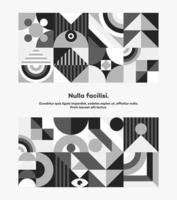 Bauhaus banner minimal 20s geometric style black white vector