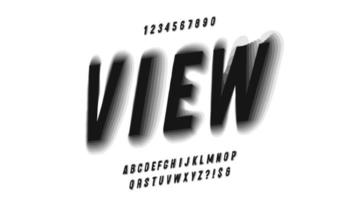 Vector view font modern typography