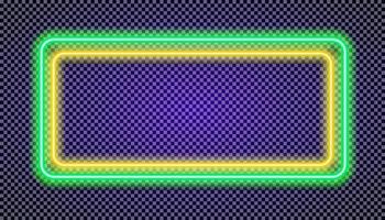 Neon rectangle vector frame