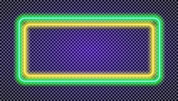 Neon rectangle vector frame