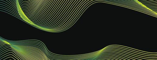 Abstract wave texture gradient green color line style vector