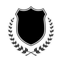 escudo de brazo color negro aislado vector