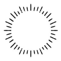 Sunburst black color line isolated vector