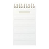 Notebook template on rings. Vertical blank sheet with lines, place for date. Vector illustration