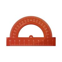 Semicircular ruler, protractor, vector illustration. Tool for drawing, engineers, geometry lessons, mathematics. The concept of learning at school, university.