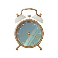 Classic alarm clock, vector illustration. Signal to wake up to school, work, study, university.