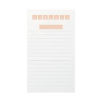 Notebook template. Vertical blank sheet with lines, days of week, place for date. Vector illustration