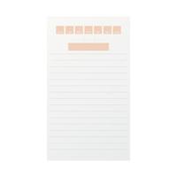 Notebook template. Vertical blank sheet with lines, days of week, place for date. Vector illustration