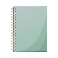 Notebook on rings for notes in green color. Vector illustration. For school, university, banner, poster. Education concept