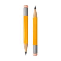 Simple pencil with eraser, vector illustration. Tool for drawing, drafting