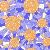 Vector seamless pattern with shiny disco balls.