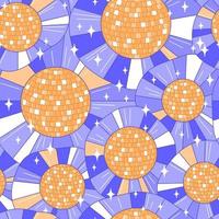 Vector seamless pattern with shiny disco balls.