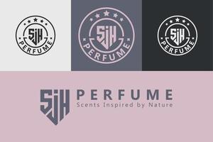 sjh logo perfume brand logos alphabet logo S J H vector