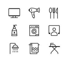 Real estate vector icon set black line style