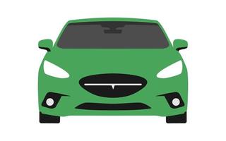 Car vector front view green color
