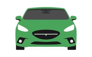 Car vector front view green color