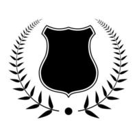 escudo de brazo color negro aislado vector