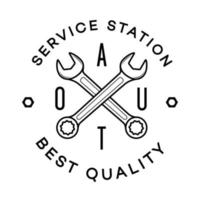 Auto service station vector label