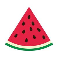 Illustration of a delicious slice of watermelon. Simple flat design. Suitable for fruit decorative design. Editable EPS10 vector