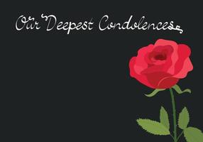 Condolence card with rose. vector