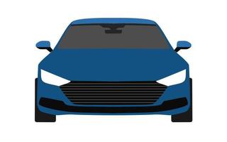 Car vector front view cyan color